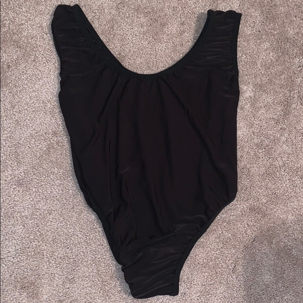 Black silk body suit